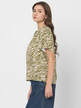 Women's Green Printed Top