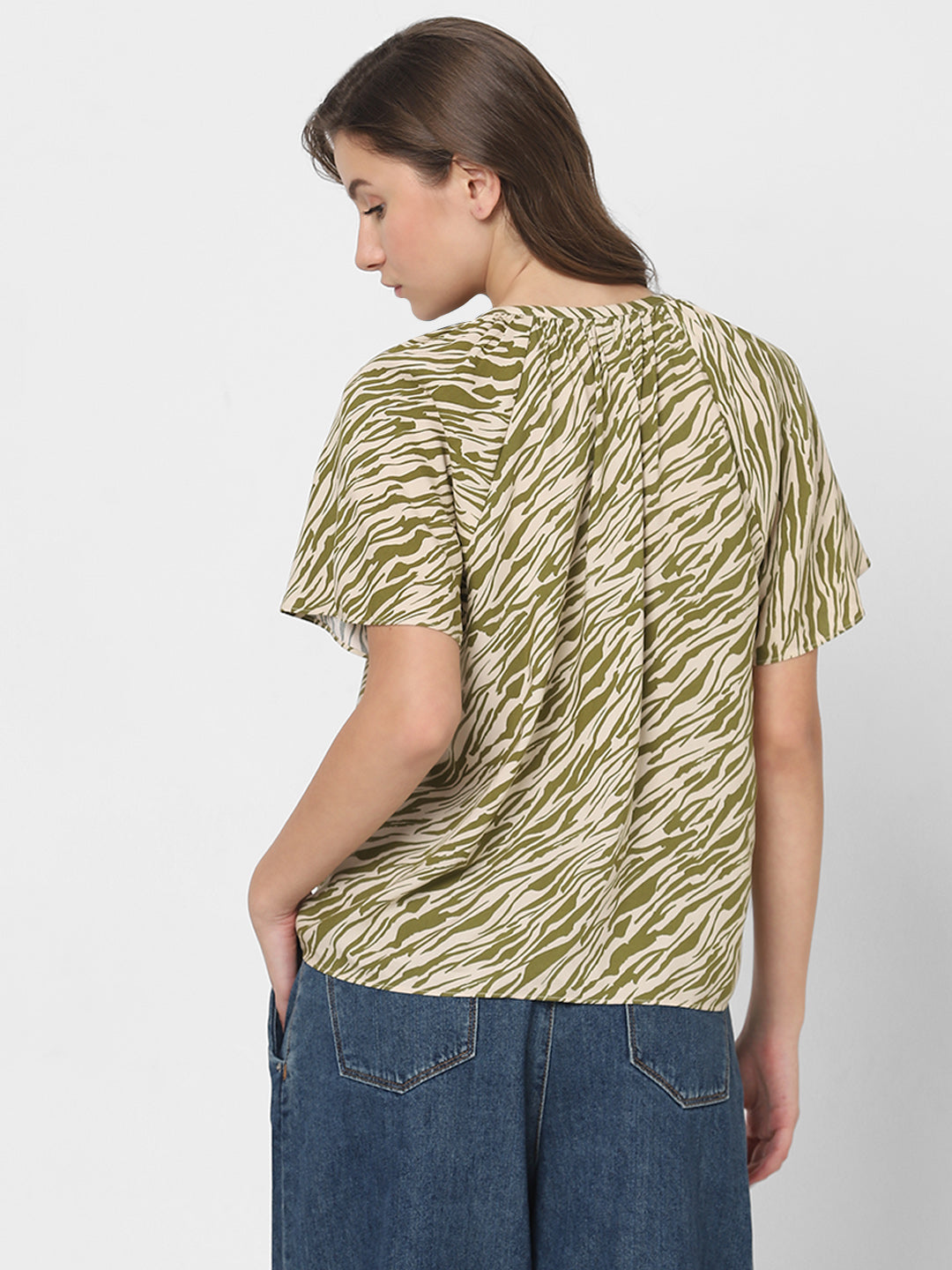 Women's Green Printed Top