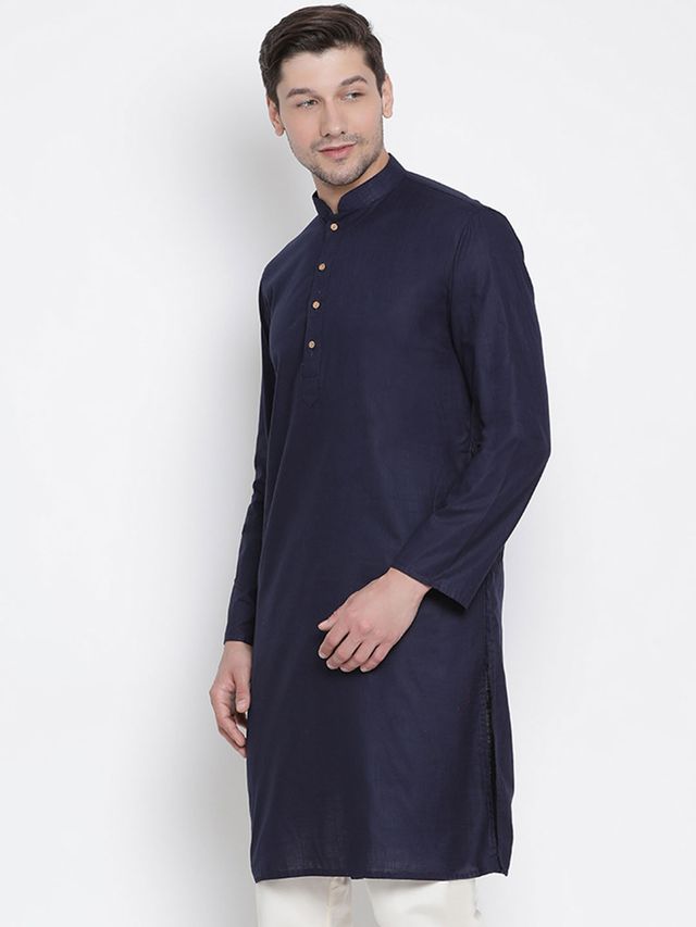 Men's Blue Traditional Ethnic Full Sleeves Kurta
