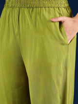 Women's Yellow C-Cut Kurta with Zari Embroidery and Ankle-Length Palazzo