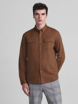 Men's Brown Casual Slim Fit Full Sleeves Shirt