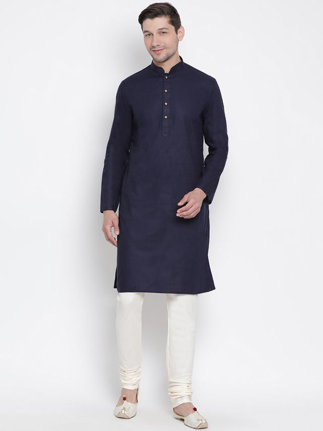 Men's Blue Traditional Ethnic Full Sleeves Kurta
