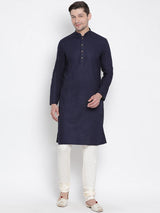 Men's Blue Traditional Ethnic Full Sleeves Kurta