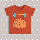 Boys Red Casual Regular Fit Printed Half Sleeves Tshirt