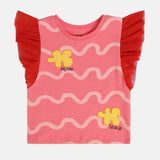 Girls Pink Casual Regular Fit Printed Top