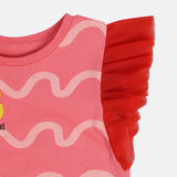Girls Pink Casual Regular Fit Printed Top