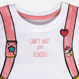 Girls White Casual Regular Fit Printed Top