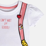 Girls White Casual Regular Fit Printed Top