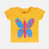 Girls Orange Casual Regular Fit Printed Top