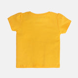 Girls Orange Casual Regular Fit Printed Top