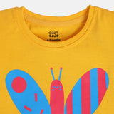 Girls Orange Casual Regular Fit Printed Top