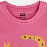 Girls Pink Casual Regular Fit Printed Top