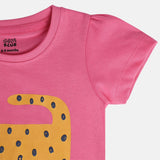 Girls Pink Casual Regular Fit Printed Top