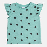 Girls Green Casual Regular Fit Printed Onesie