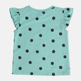 Girls Green Casual Regular Fit Printed Onesie