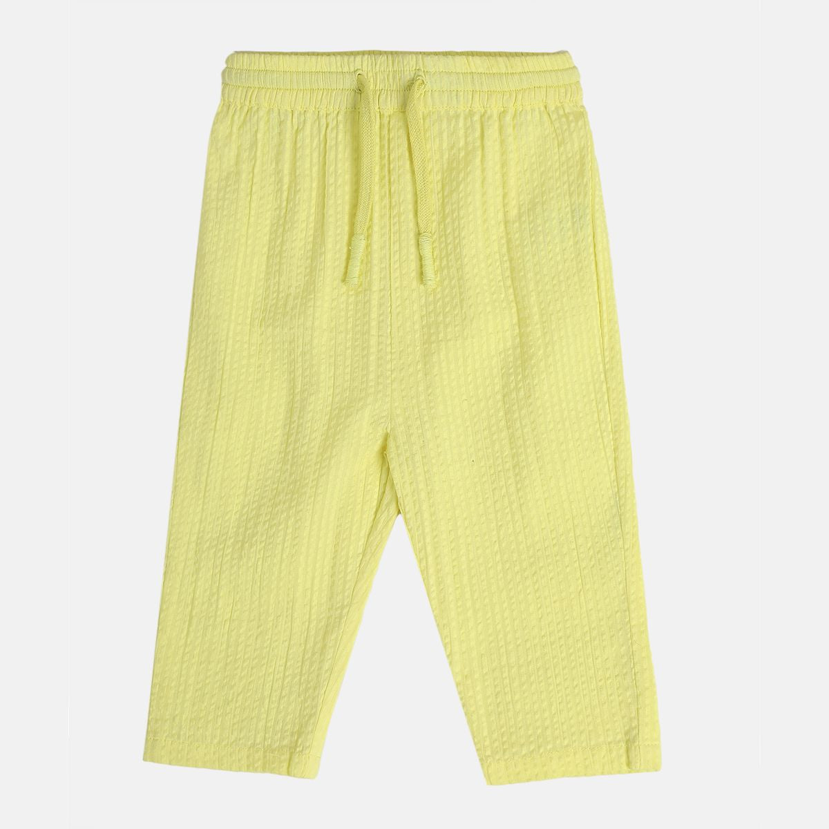 Girls Yellow Casual Solid Pant