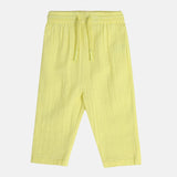 Girls Yellow Casual Solid Pant