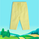 Girls Yellow Casual Solid Pant