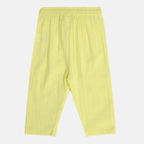 Girls Yellow Casual Solid Pant