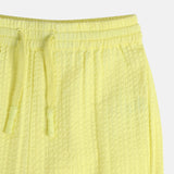 Girls Yellow Casual Solid Pant