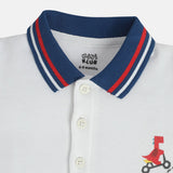 Boys White Casual Regular Fit Printed Onesie