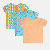 Girls Multicolor Casual Regular Fit Printed Tops - Set of 3