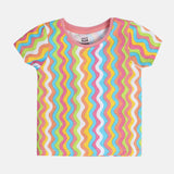 Girls Multicolor Casual Regular Fit Printed Tops - Set of 3