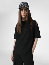 Women's Black Knitted Casual Solid Regular Fit Half Sleeves Tshirt