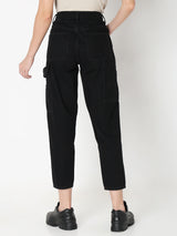 Women's Black Mid Rise Straight Fit Jeans