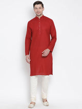 Men's Maroon Traditional Ethnic Full Sleeves Kurta