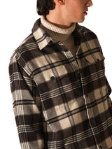 Men's Brown Casual Regular Fit Checked Full Sleeves Jacket