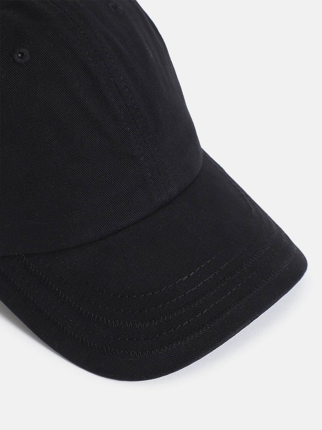 Men's Black Cotton Baseball Cap