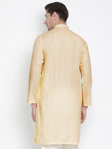 Men's Beige Traditional Ethnic Full Sleeves Kurta