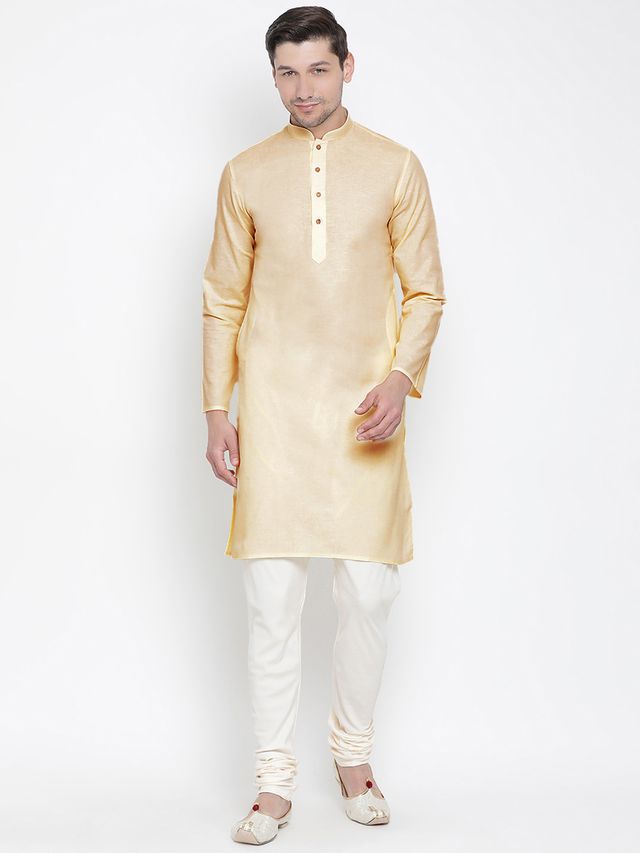 Men's Beige Traditional Ethnic Full Sleeves Kurta