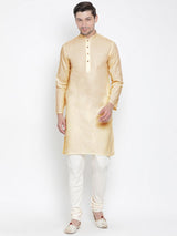 Men's Beige Traditional Ethnic Full Sleeves Kurta