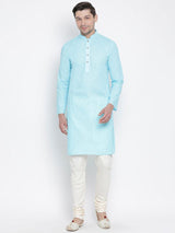 Men's Blue Traditional Ethnic Full Sleeves Kurta