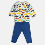 Boys Multicolor Casual Regular Fit Printed Tshirt & Pant