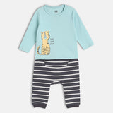 Boys Multicolor Casual Regular Fit Printed Tshirt and Bottom Set