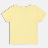 Boys Yellow Casual Regular Fit Printed Half Sleeves Tshirt
