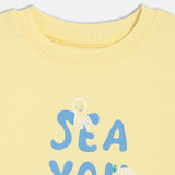 Boys Yellow Casual Regular Fit Printed Half Sleeves Tshirt