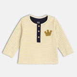 Boys Multicolor Casual Regular Fit Striped Full Sleeves Tshirt