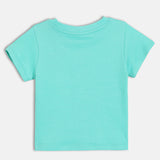 Boys Blue Casual Regular Fit Solid Half Sleeves Tshirt