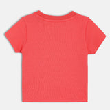 Boys Red Casual Regular Fit Printed Half Sleeves Tshirt