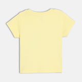 Boys Yellow Casual Regular Fit Printed Half Sleeves Tshirt