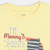 Boys Yellow Casual Regular Fit Printed Half Sleeves Tshirt