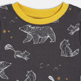 Boys Black Casual Regular Fit Printed Half Sleeves Tshirt