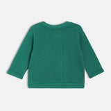 Boys Green Casual Regular Fit Solid Full Sleeves Tshirt