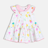 Girls Multicolor Casual Regular Fit Printed Sleeveless Dress