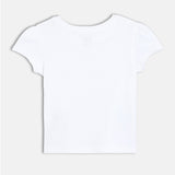 Girls White Casual Regular Fit Printed Top