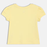 Girls Yellow Casual Regular Fit Printed Top